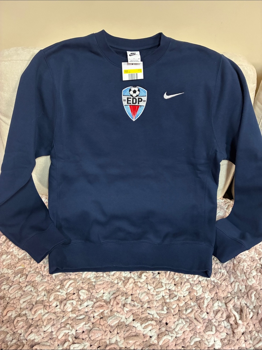 Nike EDP Soccer Team Club Crew Sweatshirt Navy Men’s Small NWT